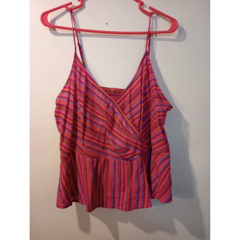 Adjustable 💯 Cotton Peplum Strappy Tank